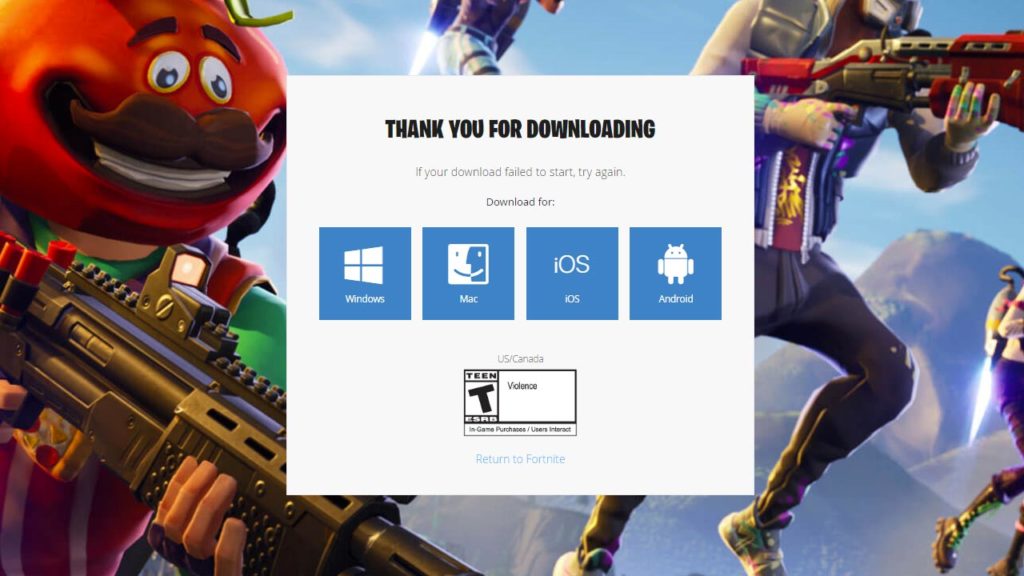 epic games fortnite download mac
