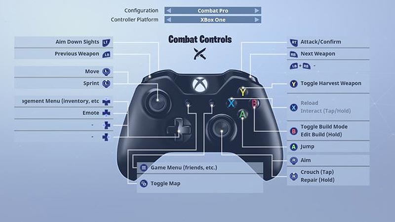 Fortnite XBOX ONE Controls Combat