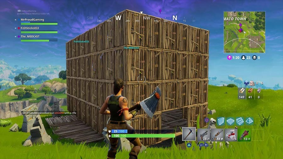 Build multiple Fortnite Wall Layers