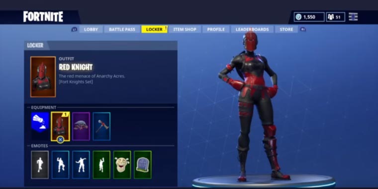 Fortnite Locker - How to equip Cosmetic Items