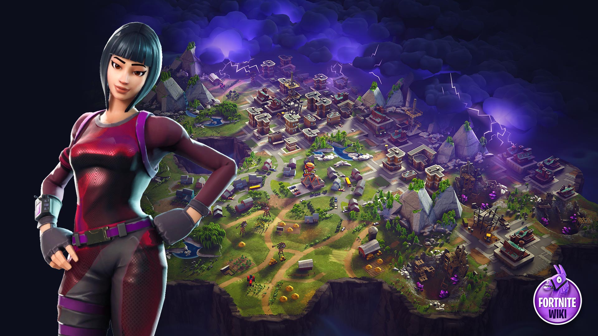 Brilliant Striker - Fortnite Skin - Purple Short Haired Girl