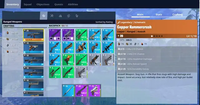 Fortnite Weapon Crafting Screenshot