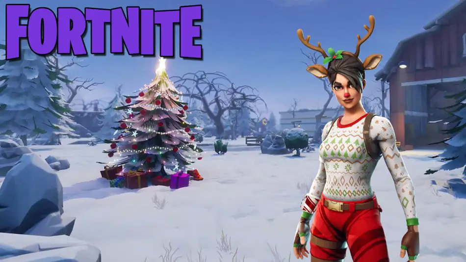 Red Nosed Raider Fortnite Skin Reindeer Christmas Girl