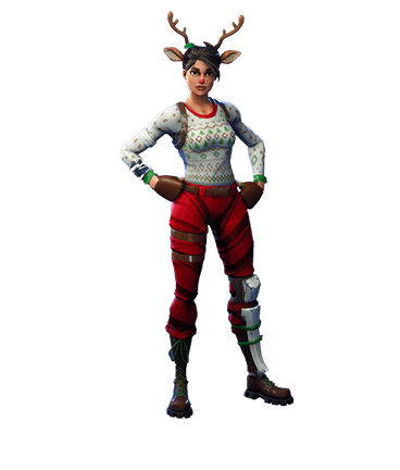 Red Nose Stricker Fortnite Red Nosed Raider Fortnite Skin Reindeer Christmas Girl