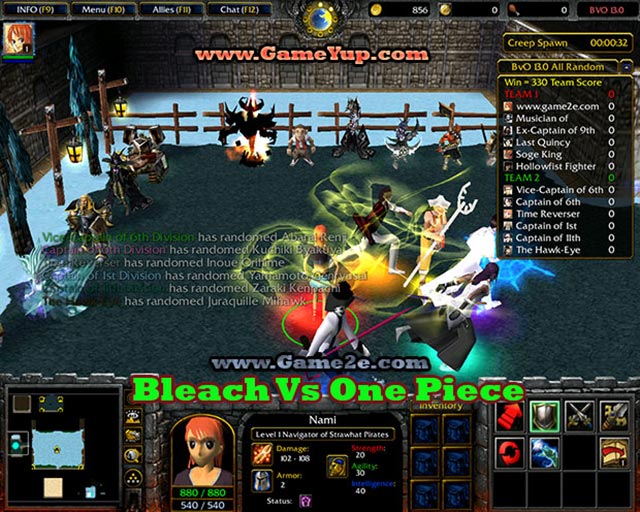Bleach vs One Piece Warcraft 3 Map