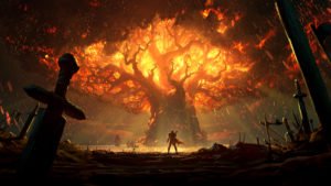 Burning Fire Tree Warcraft