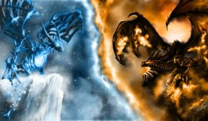 Fire and Ice Wallpaper Dragons