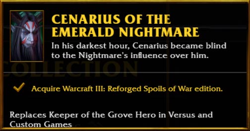 Cenarius of the Emmerald Nightmare Skin Info