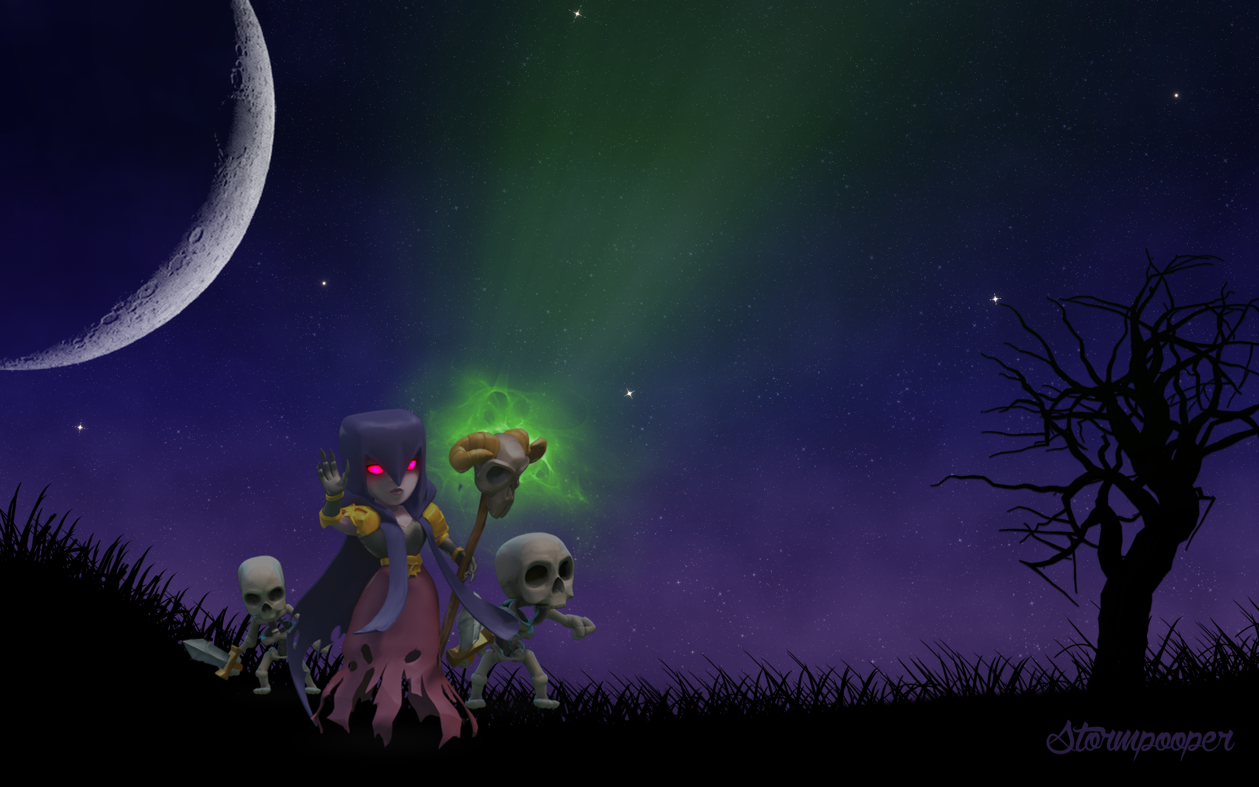 clash of clans witch halloween wallpaper