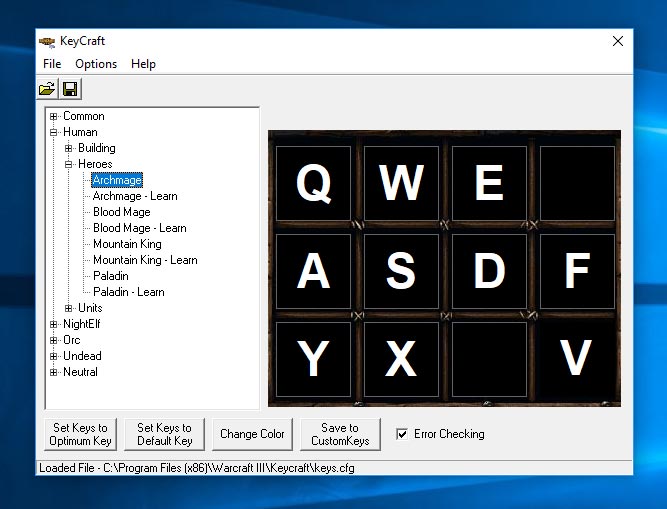 how to load custom keys warcraft 3